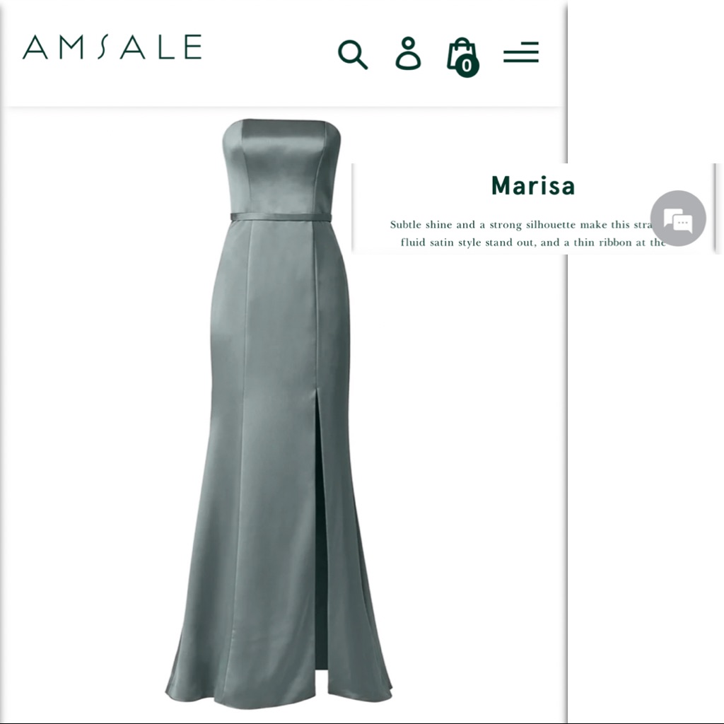 Amsale Strapless Satin Gown